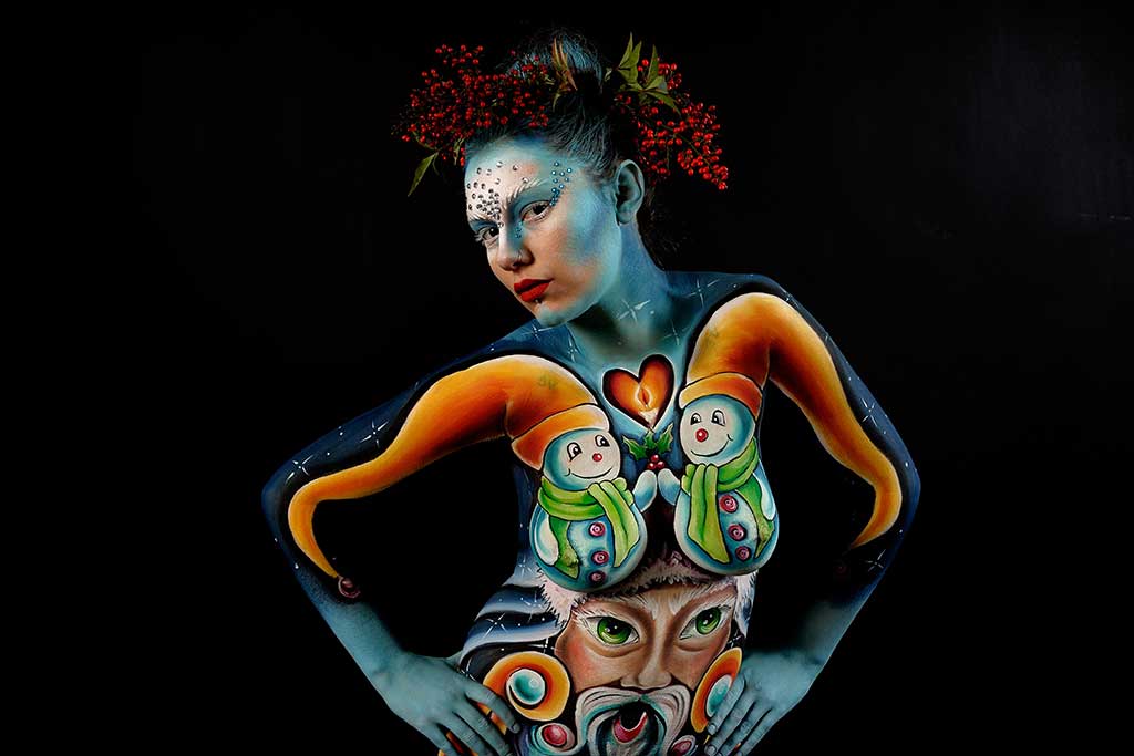 Merry Christmas - Body Painting, Body Art, Face Painting Marzia Bedeschi.