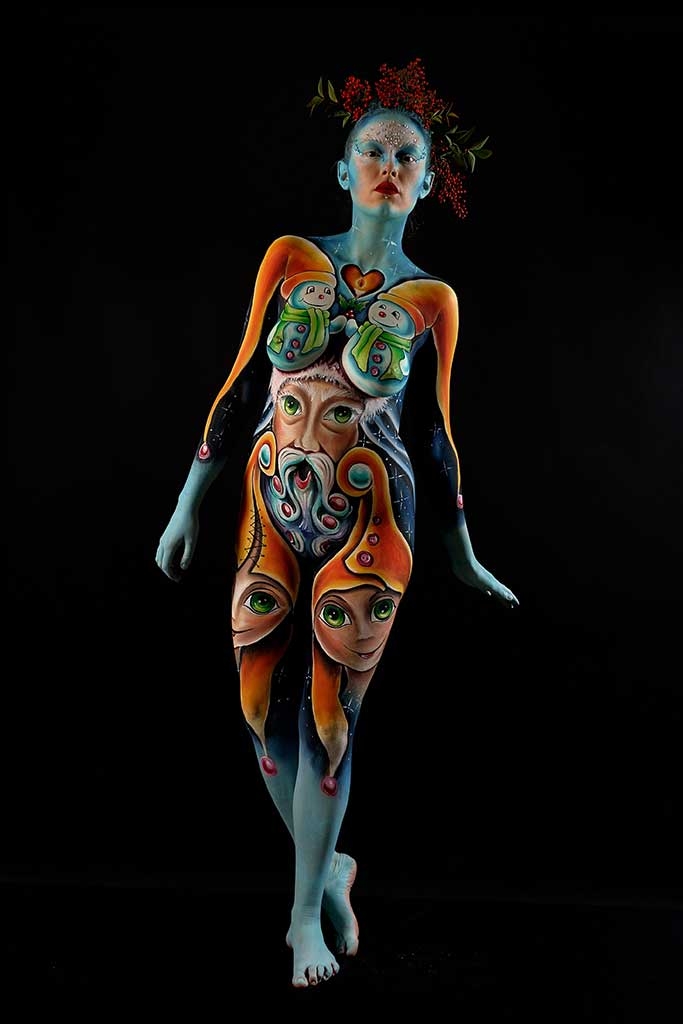 Body Painting, Body Art, Face Painting | Marzia Bedeschi - Merry Christmas 2016